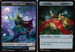 Zombie Druid // Treasure Double-Sided Token - Foil